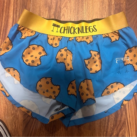 Blue and Gold Cookie Print Chicknlegs Shorts - Picture 1 of 2